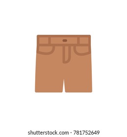 Men jeans shorts flat icon