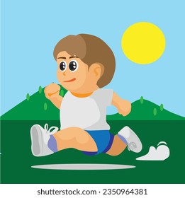 a men is jogging early in the morning 