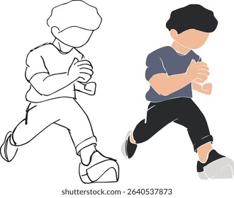 Men jogging in shoes Vector