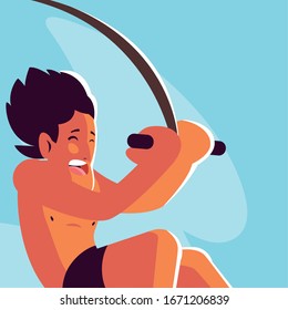 men jumping to the swimming pool vector illustration design