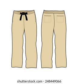 Men Khaki Judo Pant Vector