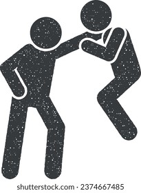 Men kick icon vector illustration in stamp style
