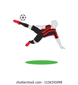 Men Kicking Ball Soccer Illustration, Men Playing  Football Vector Template