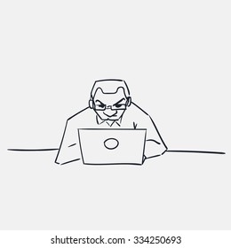 men with laptop vector illustration