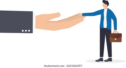 men lay their palms on the male palm given to them, trust in business and teamwork