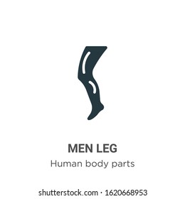 Men leg glyph icon vector on white background. Flat vector men leg icon symbol sign from modern human body parts collection for mobile concept and web apps design.