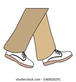 men legs walking