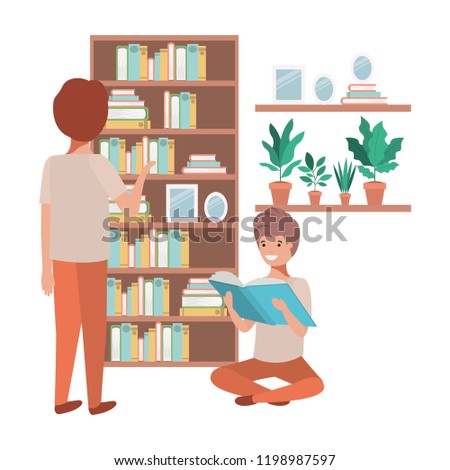 men in the library avatar character
