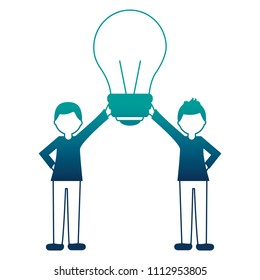 men with light bulb isolated icon