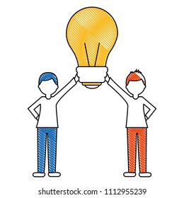 men with light bulb isolated icon