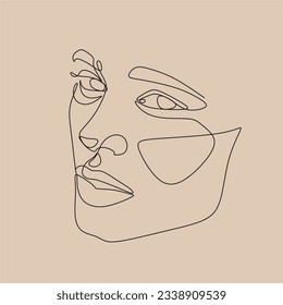 Men line art vector. Continuous one line drawing of man portrait. Hairstyle. Fashionable men's style.