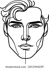 Men line art vector. vector illustration