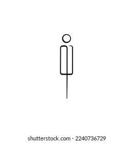 Diseño de iconos de estilo de línea masculina