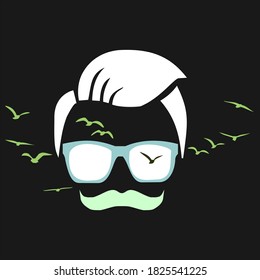 Vector de logotipo masculino, icono de emblemas de hombre guapo.