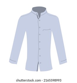 Men long sleeve shirt. Fashion and male wardrobe. Summer season. Beautiful casual wear. Shopping and sales. Design template. Vector flat illustration isolated on white background