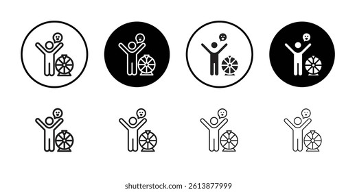 Men luck icon Isolated flat vector in outline