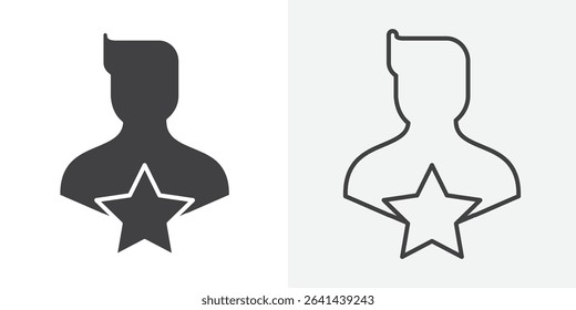 Men luck icon Line graphics illustration