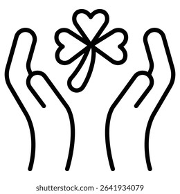 Men luck icon Thin line vector design