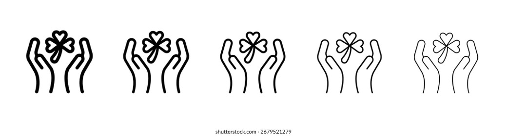 Men luck icon thin line outline set or collection