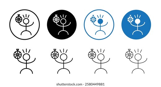 Men luck icon Vector logo outline