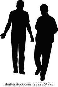hombres hablando, vector de silueta