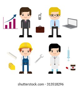 Men Many Careers They Businessman Employee Stock Vector (Royalty Free ...