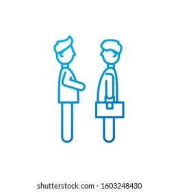 Men meeting and suitcase design of Entrepreneur businesspeople startup team success teamwork plan idea and person theme Vector illustration