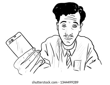 men with mobile phone