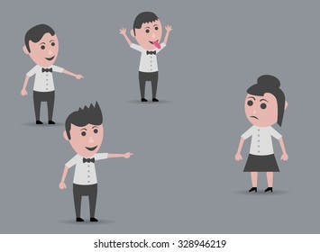 men mocking a woman