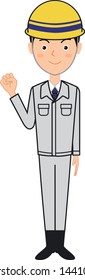 Men in motivated work clothes.