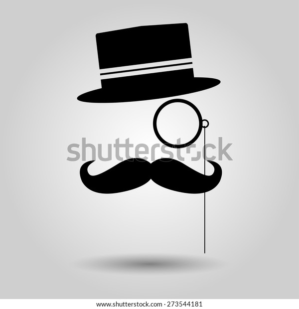 Men Moustache Glasses Hat Vector Stock Vector (Royalty Free) 273544181