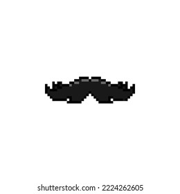 Men moustache pixel art isolated