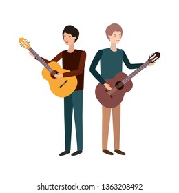 men with musical instruments character