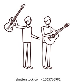 men with musical instruments character