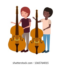 men with musical instruments character