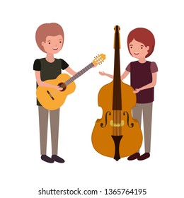 men with musical instruments character