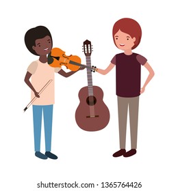men with musical instruments character