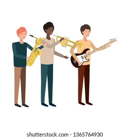 men with musical instruments character