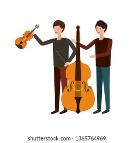 men with musical instruments character