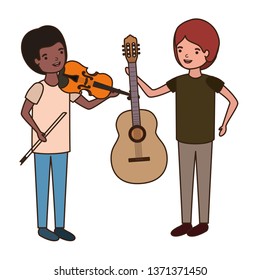 men with musical instruments character