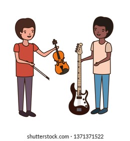men with musical instruments character