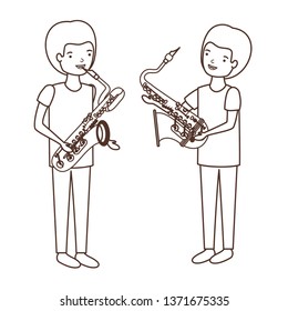 men with musical instruments character