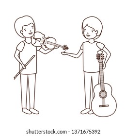 men with musical instruments character