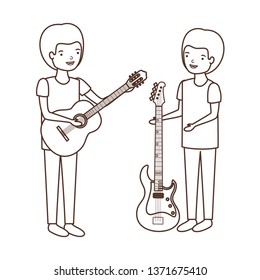 men with musical instruments character