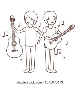 men with musical instruments character
