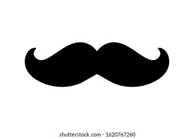 Men Mustache black silhouette. Vector illustration