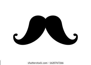 Men Mustache black silhouette. Vector illustration