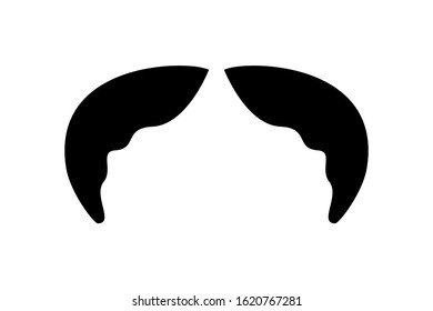 Men Mustache black silhouette. Vector illustration