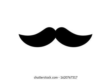 Men Mustache black silhouette. Vector illustration
