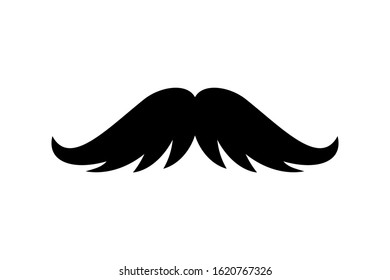 Men Mustache black silhouette. Vector illustration